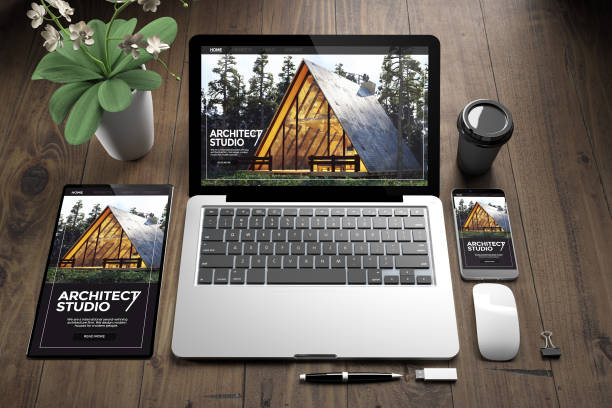 istock devices on wooden fllor architect website 1067356342