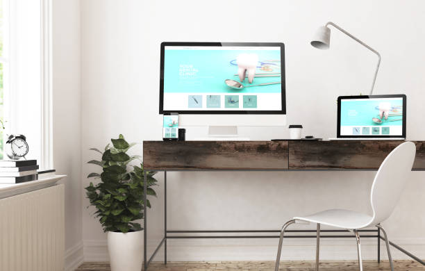 istock home office devices dental clinic responsive design 1067359288