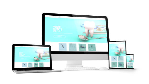 istock computer gadgets with dental clinic website space on screen 1067359302