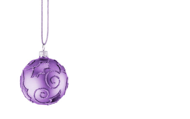 Purple Christmas Ornament on White