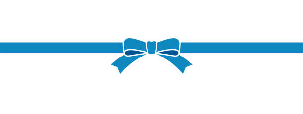 niebieska wstążka materiał ilustracji - blue bow ribbon gift stock illustrations