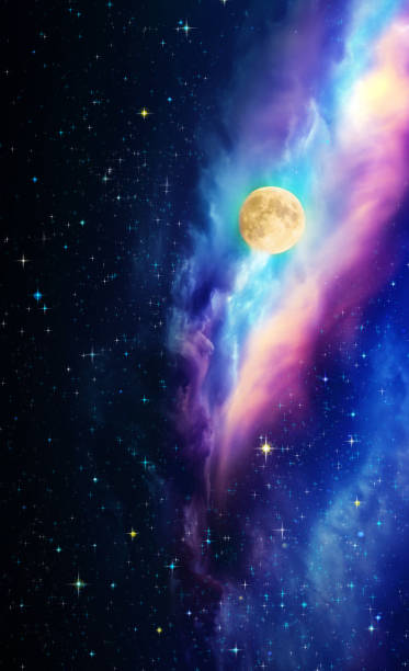 istock Full moon with stars at dark night sky . 1067364392