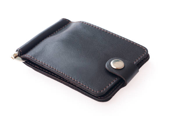 istock Wallet isolated on white background. Business card holder flat lay 1067364854