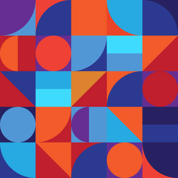 ilustrações de stock, clip art, desenhos animados e ícones de minimalistic geometry abstract vector pattern design - colorido ilustrações