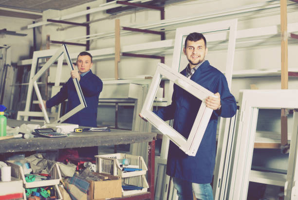 istock Workers are inspecting PVC manufacturing output 1067369830