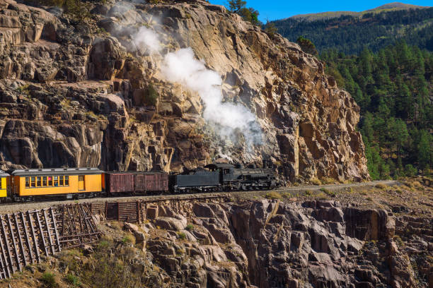 istock Historic steam engine train in Colorado, USA 1067376474