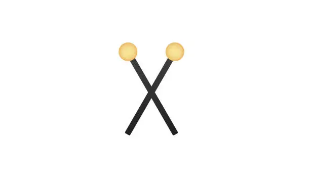 Vector illustration of Xylophone sticks Vector