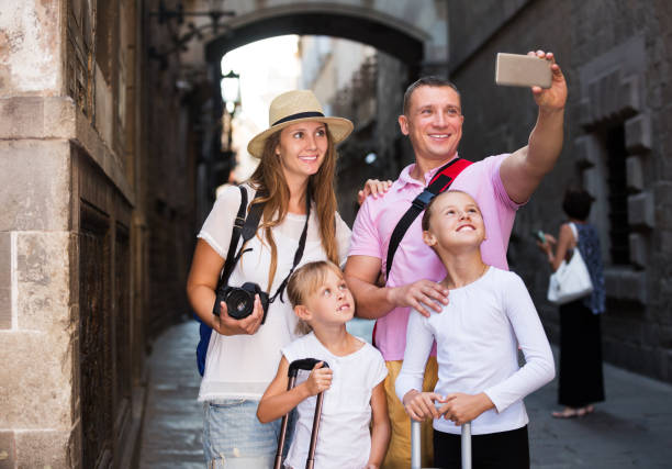 istock Travelers family taking selfie 1067377314