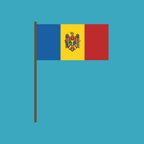Moldova flag icon in flat design Moldova flag icon in flat design. Independence day or National day holiday concept. moldovan flag stock illustrations
