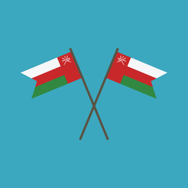 Oman flag icon in flat design Oman flag icon in flat design. Independence day or National day holiday concept. oman cartoon stock illustrations