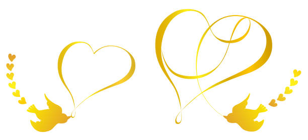 материал поздравительной открытки - wedding reception valentines day gift heart shape stock illustrations