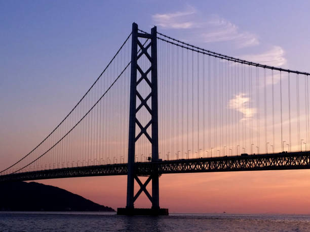 istock Akashi Kaikyo Bridge in the dusk 1067408910