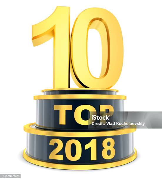 Top 10 Del Año 2018 Foto de stock y más banco de imágenes de Calificación - Calificación, Número 10, Por encima de