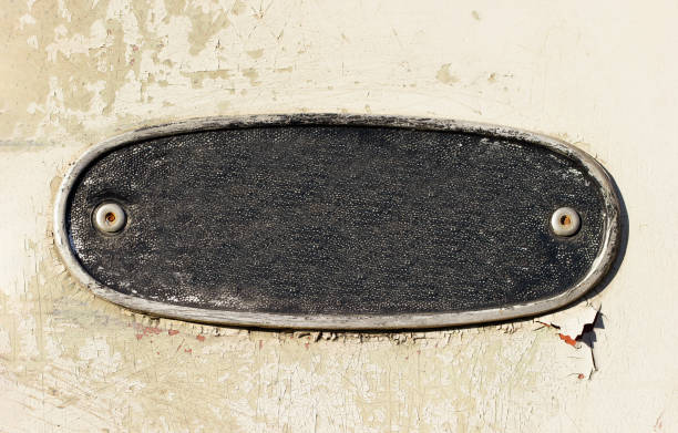 istock Tag or label of old car and copy space for text. 1067418088
