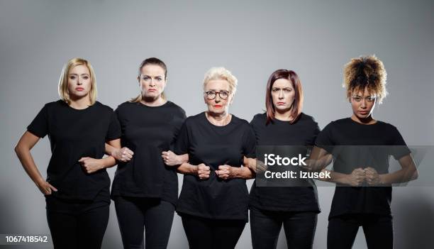 Empowered Women Stock Photo - Download Image Now - Arm In Arm, Women, Protest