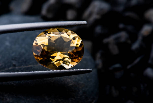 istock Smoky quartz gemstone jewelry cut. 1067429588