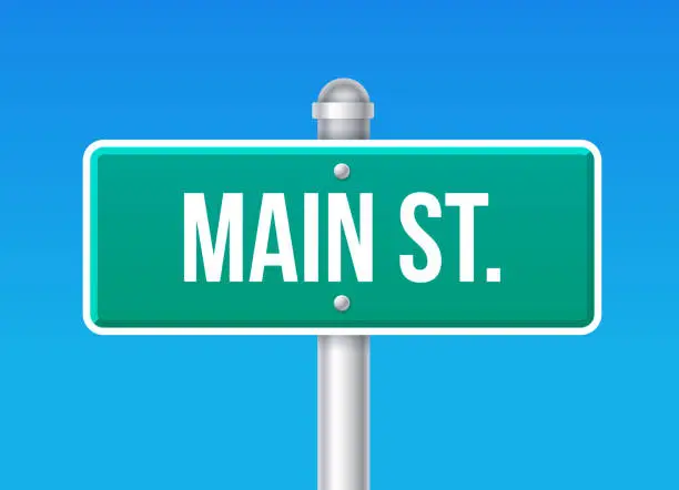 Vector illustration of Main Street Sign