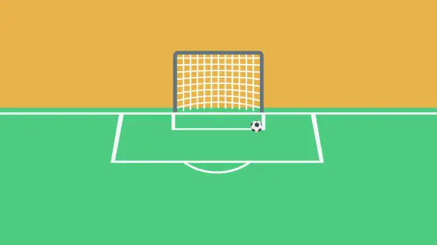Vector illustration of Grass football soccer field, vector illustration