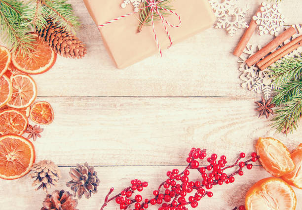 istock Christmas background. happy New Year. Selective focus 1067443668