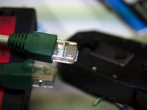 istock UTP ethernet cables.close up macro shot  with tools and cables background. 1067445468