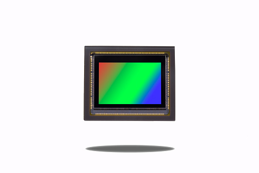 The image sensor of ditital camera on white background