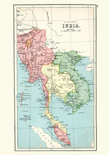 istock Antique map Burma, Thailand, Vietnam, Malaysia, 1897, late 19th Century 1067455654