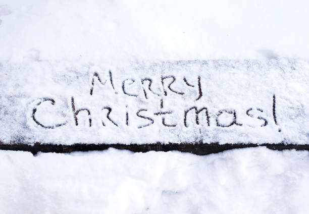 istock Written text Merry christmas on the snow 1067455910