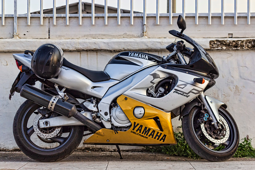 Rome, Italy July 26 2018, Yamaha YZF600R Thundercat motorbike parked