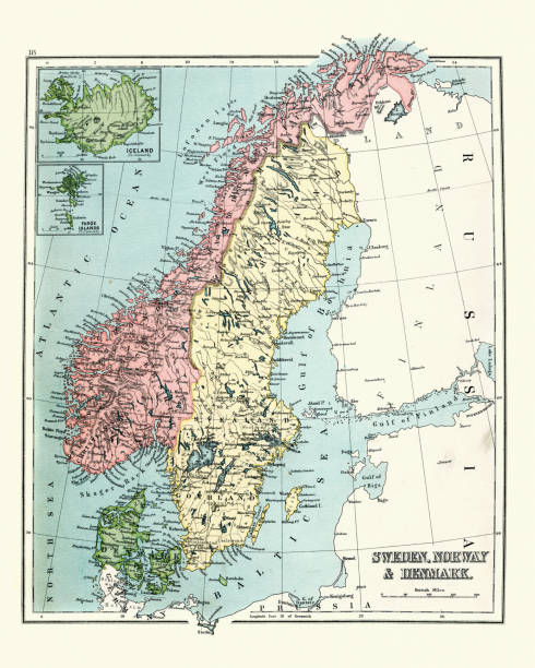 istock Antique map of Sweden, Norway, Denmark, 1897, late 19th Century 1067459818