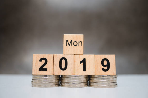 istock Monday and year 2019 wooden block 1067463134