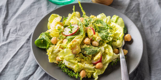 istock Plant based avocado spinach salad with chickpeas 1067470094