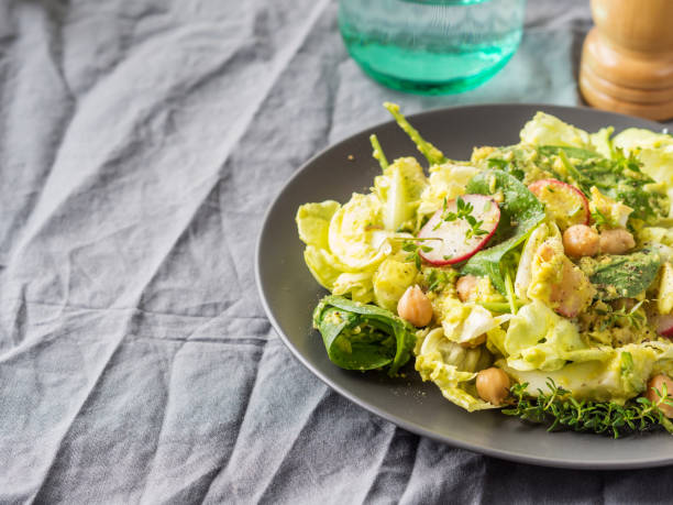 istock Plant based avocado spinach salad with chickpeas 1067470096