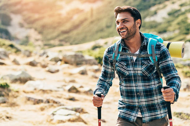istock Cheerful tourist in the mountain 1067470928