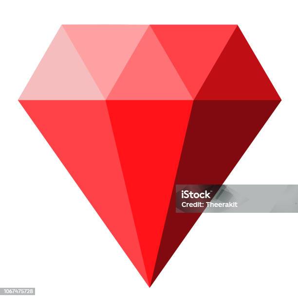 Red Diamond Icon On White Background Diamond Sign Flat Style Red Diamond Icon For Your Web Site Design Logo App Ui Red Gems Symbol Ruby Sign Stock Illustration - Download Image Now