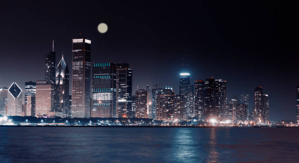 istock Chicago Skyline in the Moonlight. 1067479258