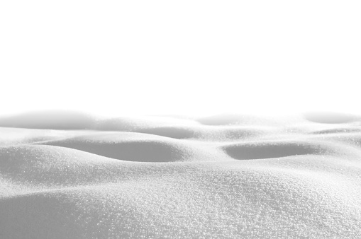 Snow drifts isolated on white background