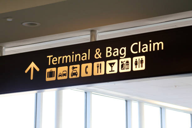 Terminal and Baggage Claim sign at an aiport