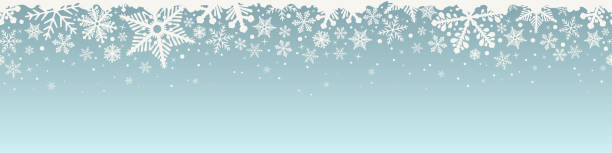 ilustrações de stock, clip art, desenhos animados e ícones de abstract christmas top snowflake seamless border. - christmas holiday backgrounds snowflake