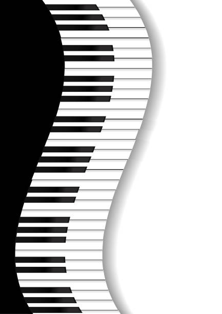 Vector : Piano keyboard equalizer concept on white background vector art illustration