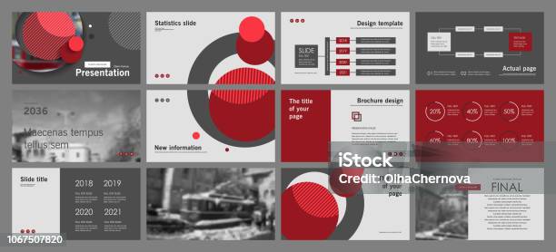 This Template Is The Best As A Business Presentation Used In Marketing And Advertising Flyer And Banner The Annual Report Elements On A Dark Grey Background Stock Illustration - Download Image Now