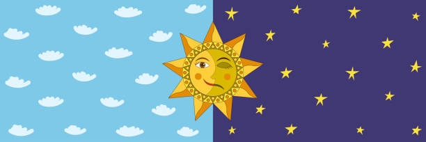 ilustraciones, imágenes clip art, dibujos animados e iconos de stock de bandera de solsticio. - solsticio-de-invierno