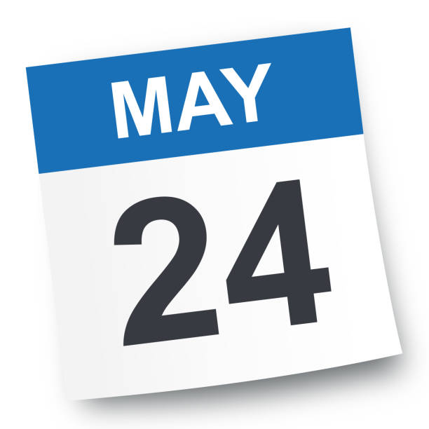 May 24 - Calendar Icon May 24 - Calendar Icon - Vector Illustration may 24 calendar stock illustrations