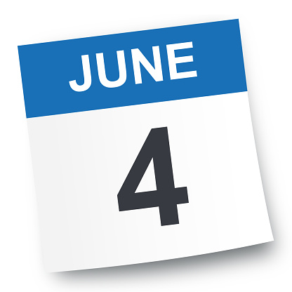 June 4 Calendar Icon Stock Illustration - Download Image Now - 2019