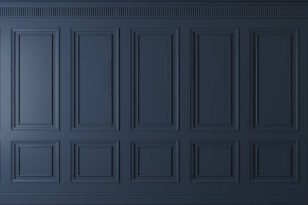Classic wall of dark wood panels