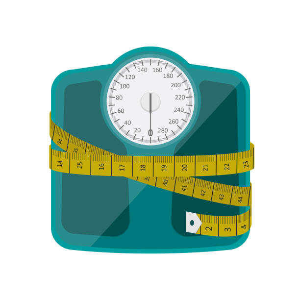 Bathroom weighing scale vector design Beautiful illustration design of an bathroom weighing scale weight loss stock illustrations