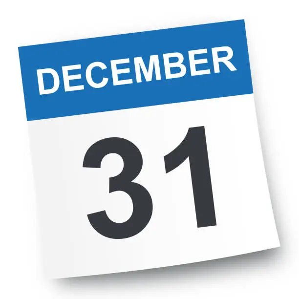 Vector illustration of December 31 - Calendar Icon