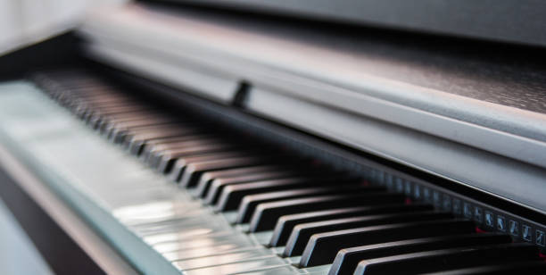 istock Piano keys photographed with a cross perspective 1067530122