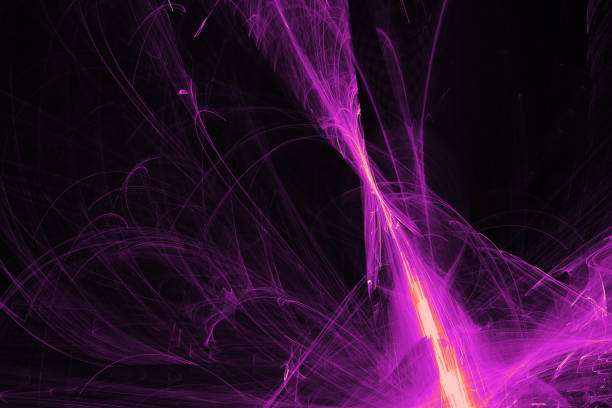 istock Abstract Patterns On Dark Background With Purple Lines Curves Particles 1067537260