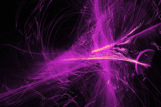 istock Abstract Patterns On Dark Background With Purple Lines Curves Particles 1067537306