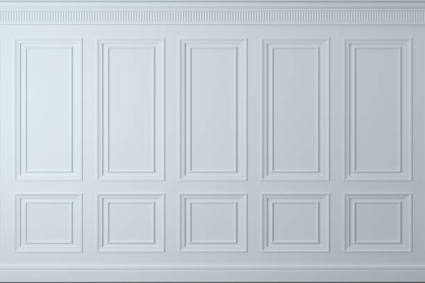 clásico muro de paneles de madera blancos - corridor built structure house facade fotografías e imágenes de stock